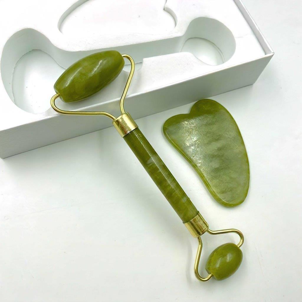 Smooth Facial Roller & Massager Natural Massage Jade Stone