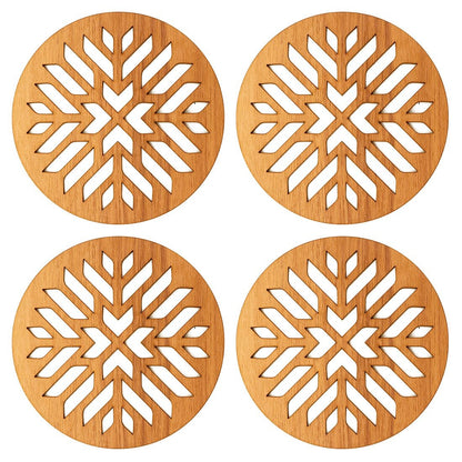 Wooden Coasters for Tea Coffee (Set of 4)