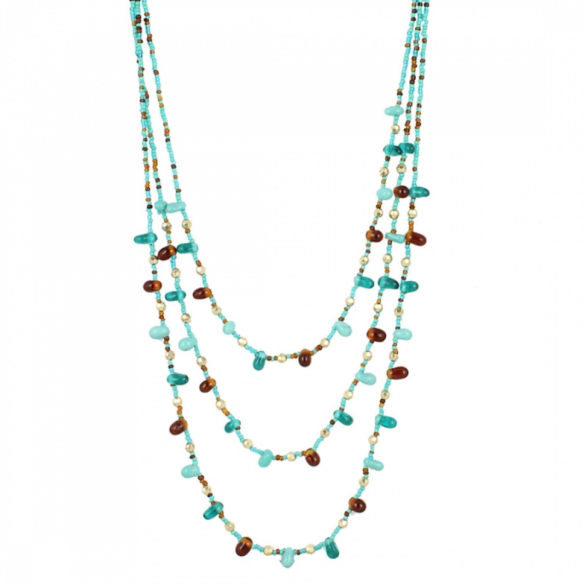 Women's Designer Firoji Beads Necklace in Oxidized Silver