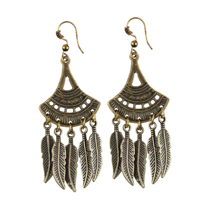 Women's Gold Plated Leaf Design Earrings