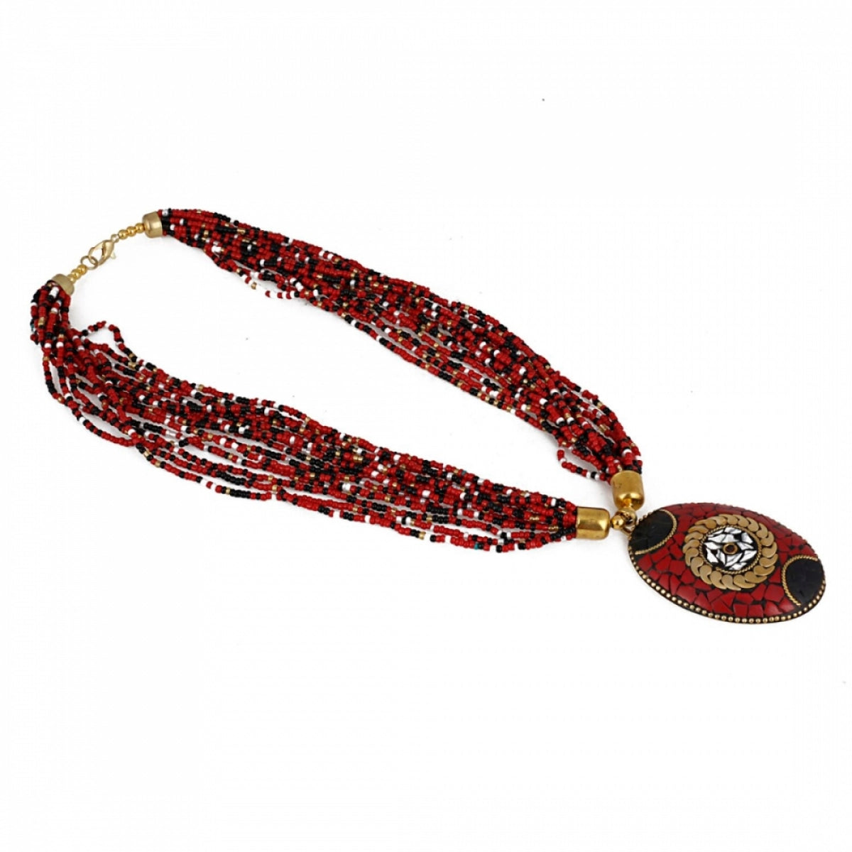 Women's Multicolor Tibetan Style Beaded Necklace