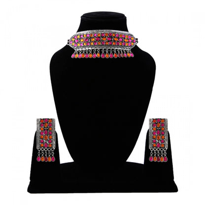 Tribal Afghani Oxidized Plated Choker Necklace Set