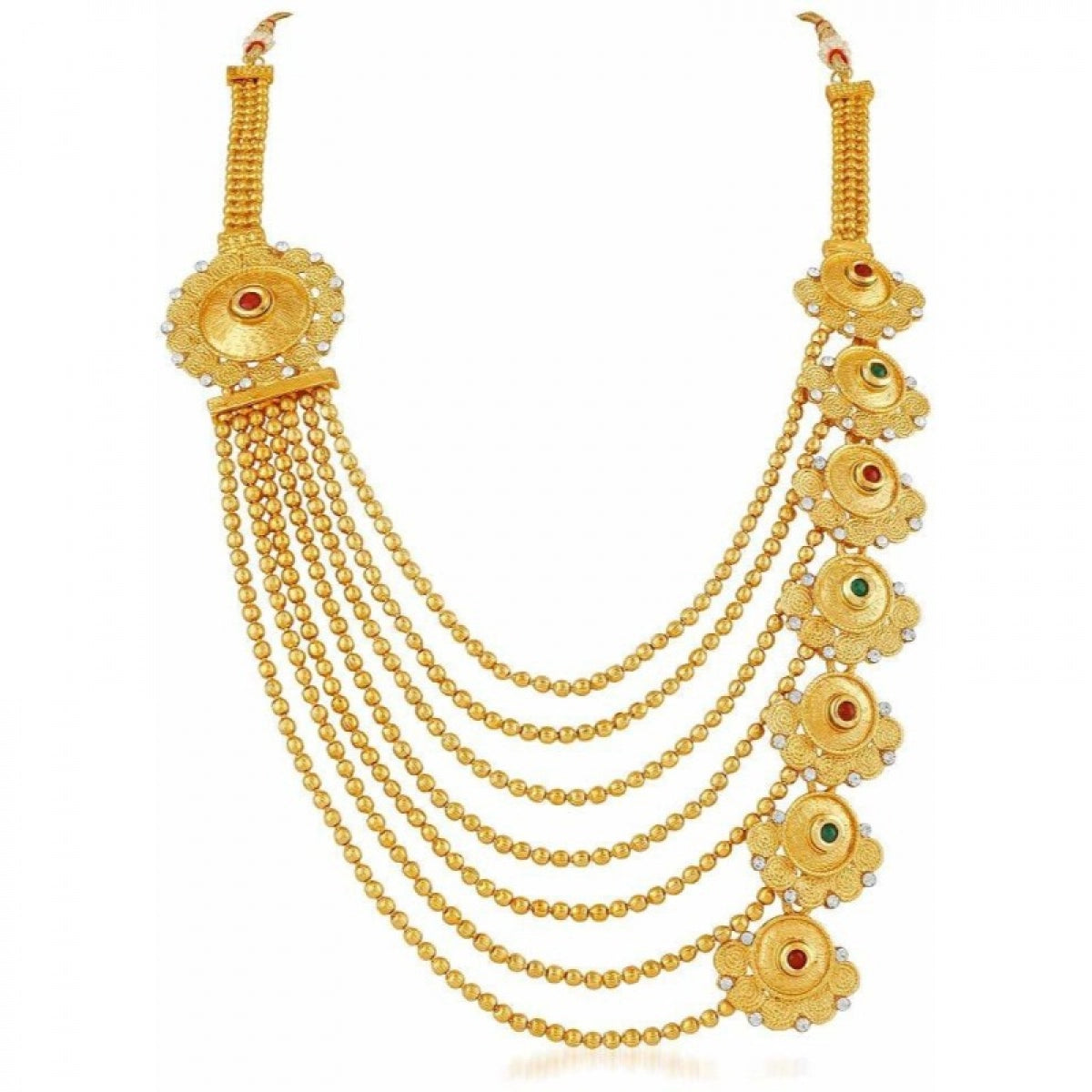 Radiant Layers: Women's Multi Layer Long Chain and Earring Set