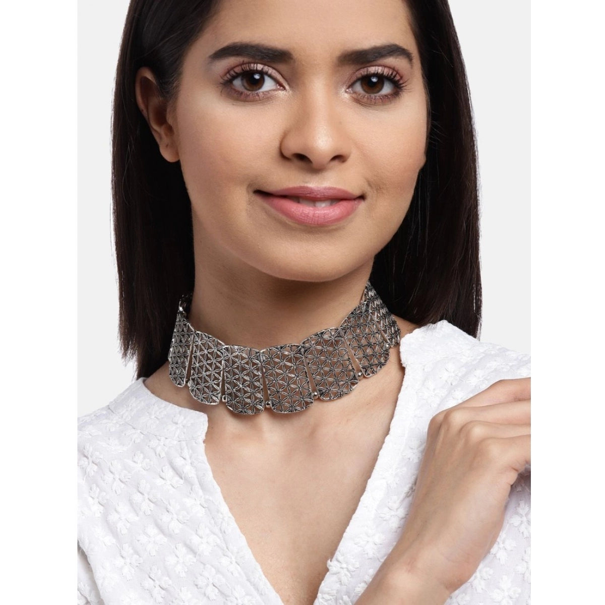 Radiant Rose Gold Alloy Choker for Women