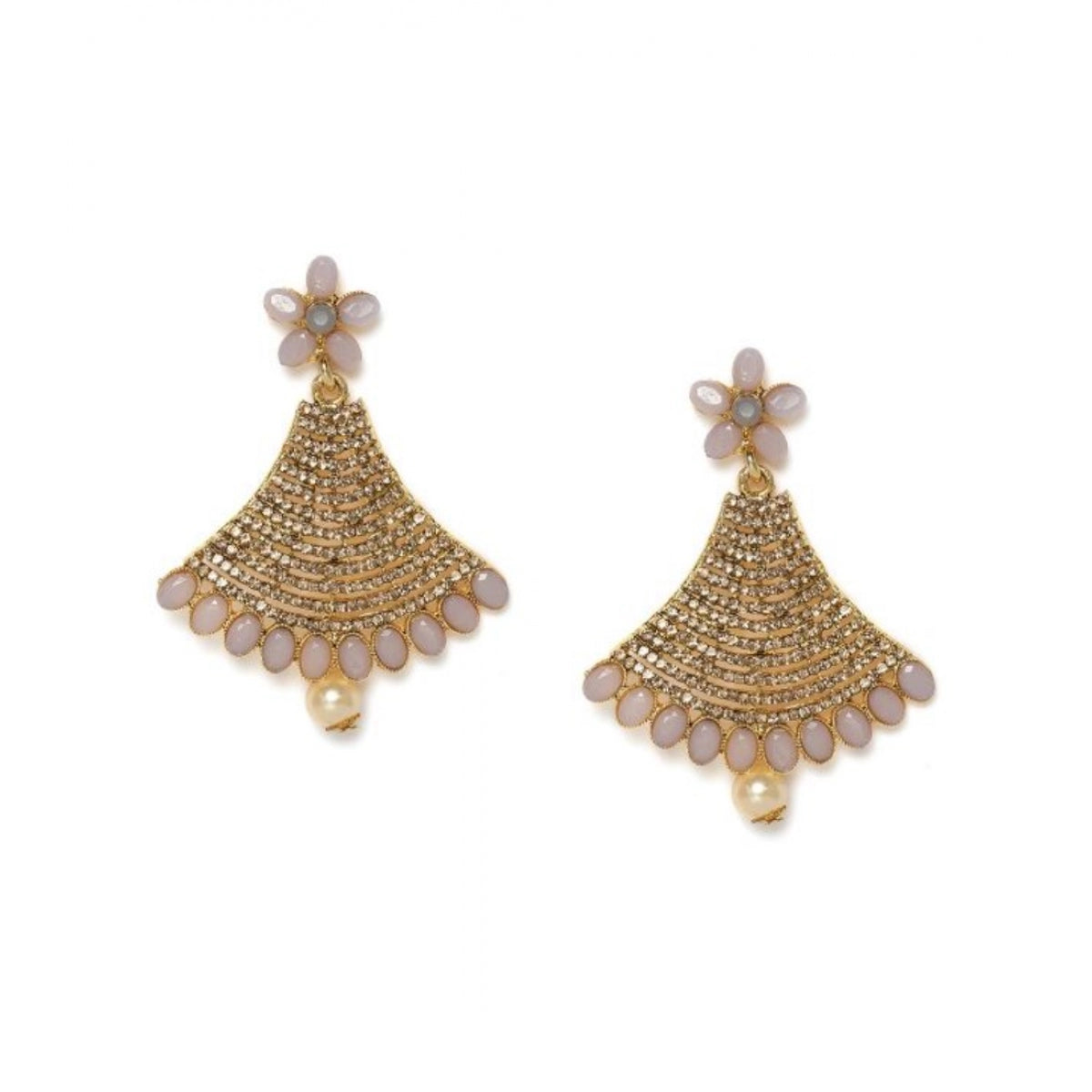 Radiant Rose: Rose Gold Plated Alloy Earrings