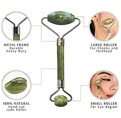 Smooth Facial Roller & Massager Natural Massage Jade Stone