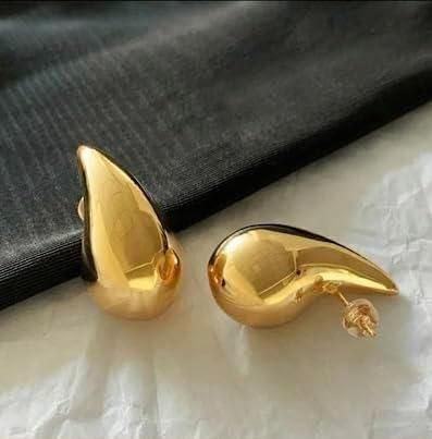 Illuminate Your Style: Bottega Inspired Celebrity Teardrop Gold Earrings